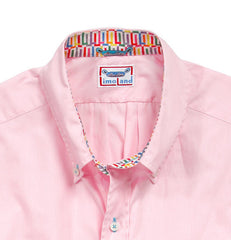 Casual Button Down Collar Shirt Pink