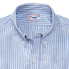 Casual Button Down Collar Shirt Multi Medium Blue Stripe